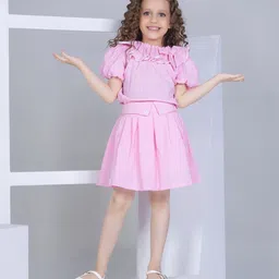 Peppermint Crazy Crayon Girls Printed Top with Skirt-21