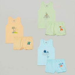 The Boo Boo Club Pack of 3 Kids Pure Cotton Printed Night suit-image-49