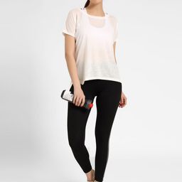 iki chic Women Black & Off-White 3-Pcs Yoga Set With Undershirt-image-4
