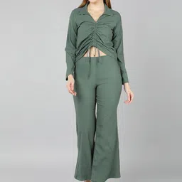 Golden Kite Women Ruched Crop Top With Trousers-picture-50