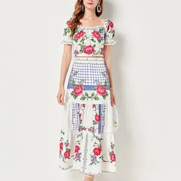 JC Collection Floral Printed Crop Top & Skirt-image-90