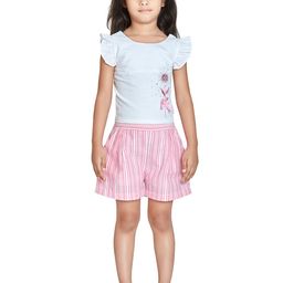 Peppermint Girls Printed Sequinned Top with Shorts-image-85