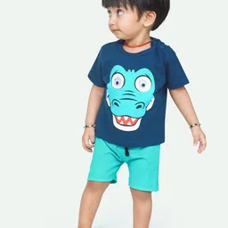 ariel Infant Boys Printed Pure Cotton T-Shirt With Shorts-29