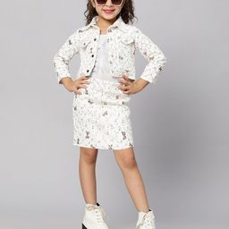 Macwin Girls Conversational Printed T-shirt with Skirt & Jacket-image-27