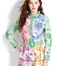 JC Collection Women Floral Printed Shirt Collar Playsuit-image-16