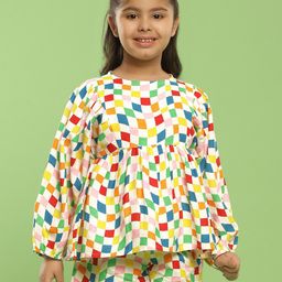Somersault Girls Printed Pure Cotton Top with Shorts-image-92