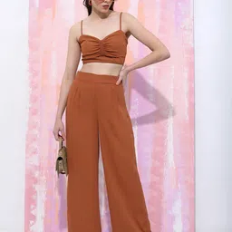 Tokyo Talkies Women Brown Top with Trousers-image-32