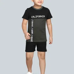 3PIN Boys Typography Printed Pure Cotton T-shirt With Short-image-69