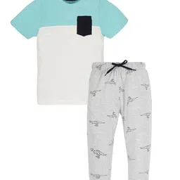 PLUM TREE Boys Colourblocked T-Shirt With Trouser-image-99