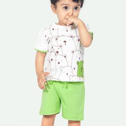 ariel Infant Kids Printed Pure Cotton T-Shirt With Shorts-image-56