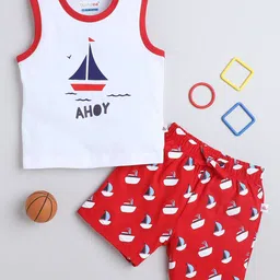 BUMZEE Boys Printed Pure Cotton T-shirt with Shorts-image-25