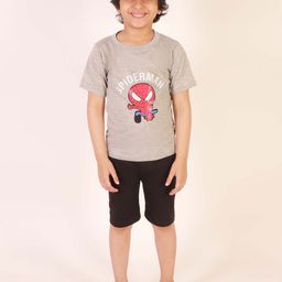 Ameeha Boys Printed Pure Cotton T-shirt With Shorts-image-60