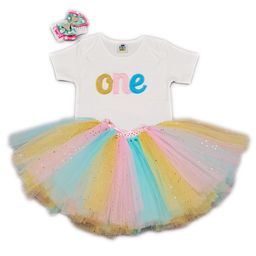 TINY MINY ME Girls Gold-Toned & White Printed T-shirt with Skirt With Hairband-image-34