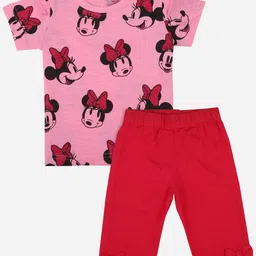 Bodycare Kids Girls Minnie & Friends Printed T-shirt With Short-image-42