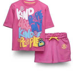 SPUNKIES Girls Typography Printed T-shirt With Shorts-image-78