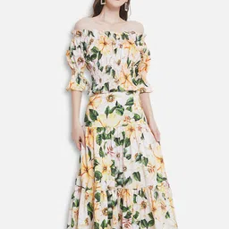JC Collection Women Yellow & Green Graphic Printed Clothing Set-image-66