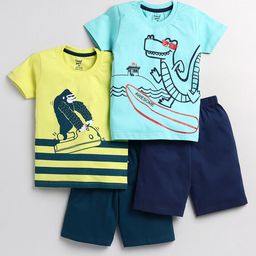 Toonyport Boys Multicoloured Printed T-shirt with Shorts-image-44