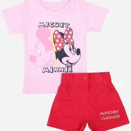 Bodycare Kids Girls Minnie & Friends Printed T-shirt With Short-image-95