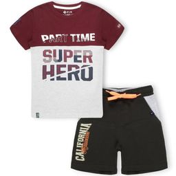 3PIN Boys Typography Printed Pure Cotton T-shirt with Shorts-picture-18