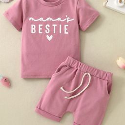 StyleCast Pink Boys Printed Round Neck Top With Short-21