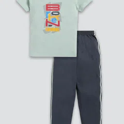 Todd N Teen Boys Typographic Printed Pure Cotton T-shirt with Trousers-image-30