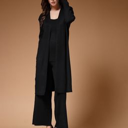 Mafadeny Shoulder Straps Top With Palazzos & Shrug-image-32