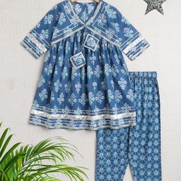 The Magic Wand Girls Printed V-Neck Top With Pyjamas-image-48
