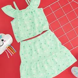 YU by Pantaloons Girls Printed Top with Skirt-image-53