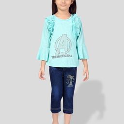 BAESD Girls Printed Top With Denim Capris-picture-32