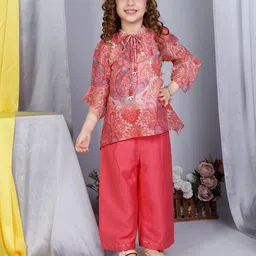 Peppermint Girls Mandarin Collar Printed Tunic with Palazzo-picture-25