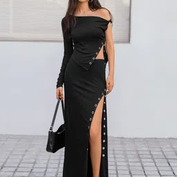JC Mode One Shoulder Top With Skirts-15