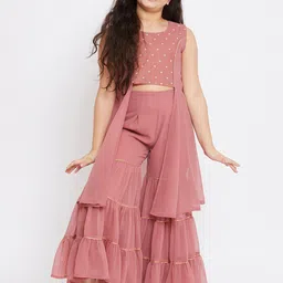 Stylo Bug Girls Pink Embellished Top with Palazzos-image-14