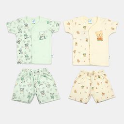 V-Mart Infants Kids Pack Of 2 Printed Pure Cotton Shirt with Shorts-image-89