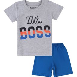 Bodycare Kids Boys Grey & Blue Printed Pure Cotton Clothing Set-picture-54