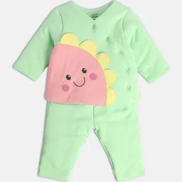 MINI KLUB Girls Self-Design Top & Trousers-62