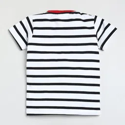 Lazy Shark Boys White & Red Printed T-shirt with Shorts image 3
