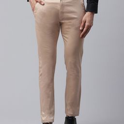 DENNISON Men Beige Smart Skinny Fit Solid Chinos-picture-44
