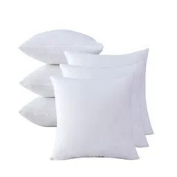 AVI Set of 6 White Solid Cotton Square Cushions-28