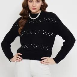 Madame Cable Knit Self Design Acrylic Pullover-picture-12