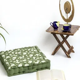 SKANDA FAB Green Printed Pure Cotton Floor Cushion-image-88