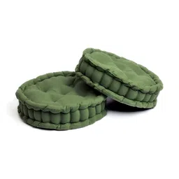 SKANDA FAB Green 2 Pcs Quilted Pure Cotton Floor Cushions-image-88