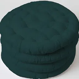 SKANDA FAB Green 4 Pieces Pure Cotton Round Floor Cushions-image-92