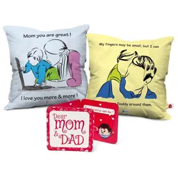 Indigifts Yellow & Grey 2 Pcs Printed Square Shaped Cushion-picture-15