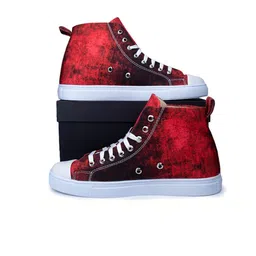 KobSook Men Printed Comfort Insole Contrast Sole Mid-Top Lace-Ups Sneakers-image-48