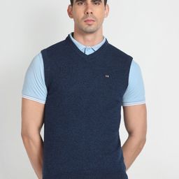 Arrow Sport V-Neck Woollen Sweater Vest-image-75