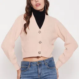 Madame V-Neck Acrylic Cardigan-picture-17