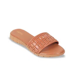 Metro Textured Open Toe Flats-66