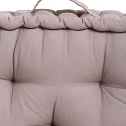 BLANC9 Set Of 2 Light Grey Cloudy Matlas Cotton Square Floor Cushion image 5