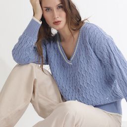 RAREISM Cable Knit Cotton Pullover Sweaters-image-83