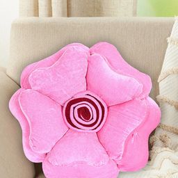 Kuber Industries Set Of 2 Rose Flower Shaped Soft & Decorative Cushions-9